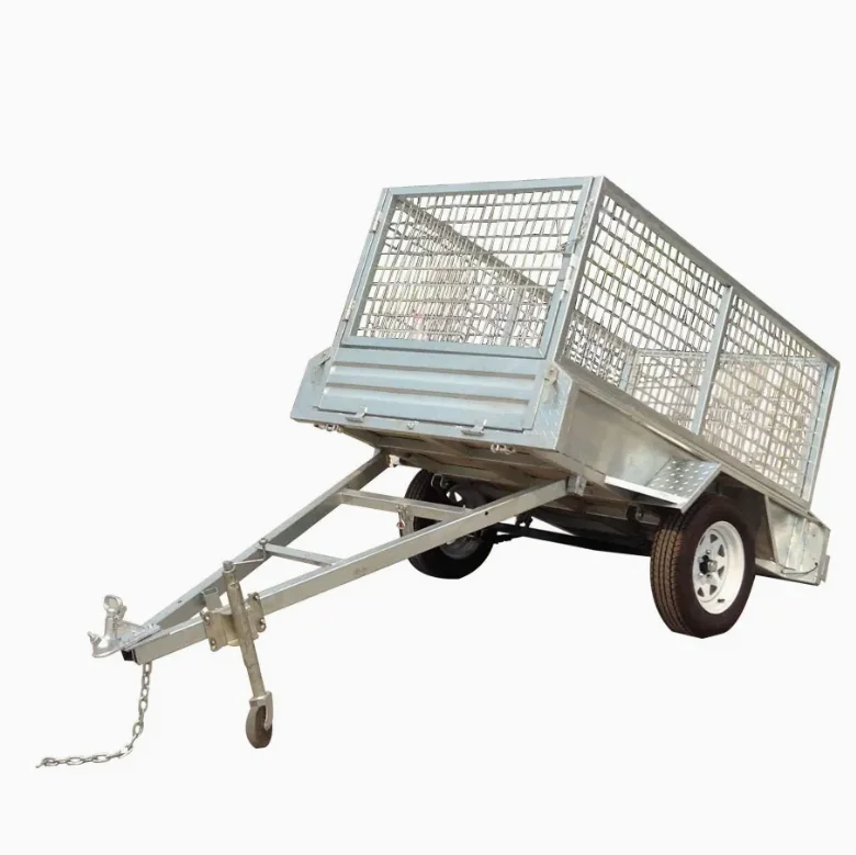 5 * 4 8 * 5 hot dip galvanized single axle box trailer with 600mm cage agricultural trailer