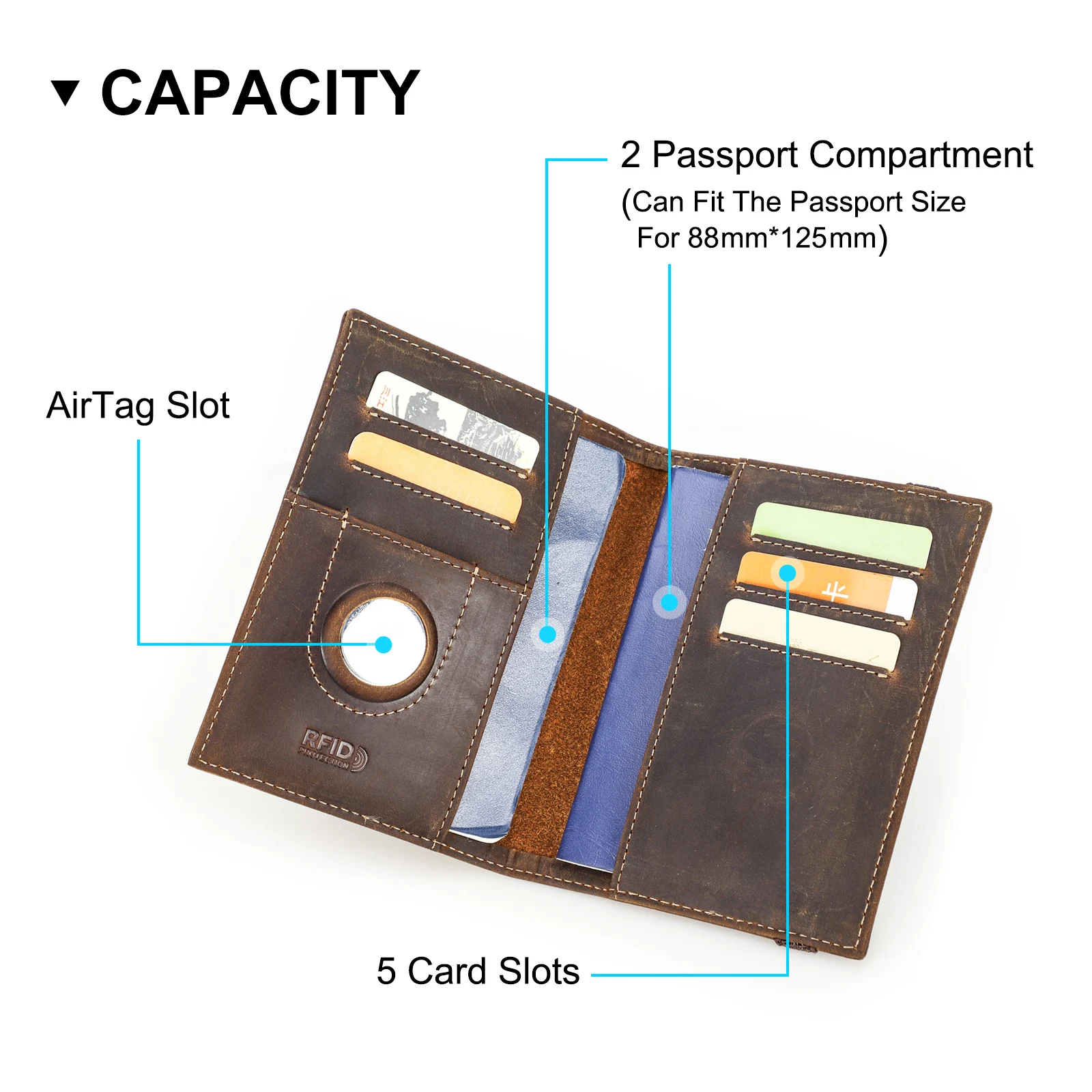 CONTACT'S Genuine Leather Israeli Passport Cover Business Unisex Durable Israeli Passport Holder Personalized Designer Passport