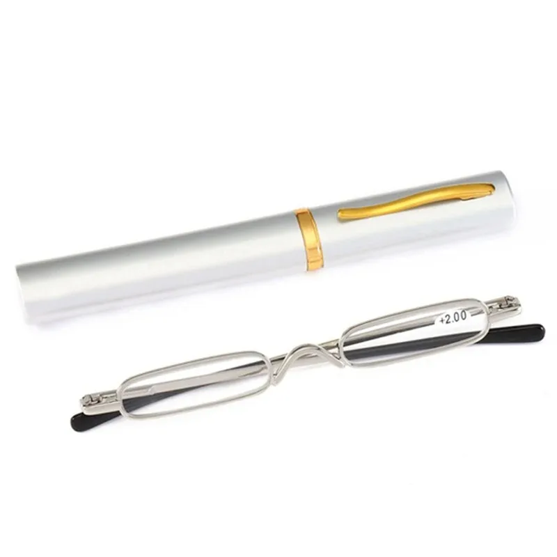Neue Mini Super Schmale Falten Lesebrille Frauen Männer Tragbare Container Presbyopie Stift Gläser Mit Box + 1 + 1,5 + 2 + 2,5 + 3,0 – Detail 7