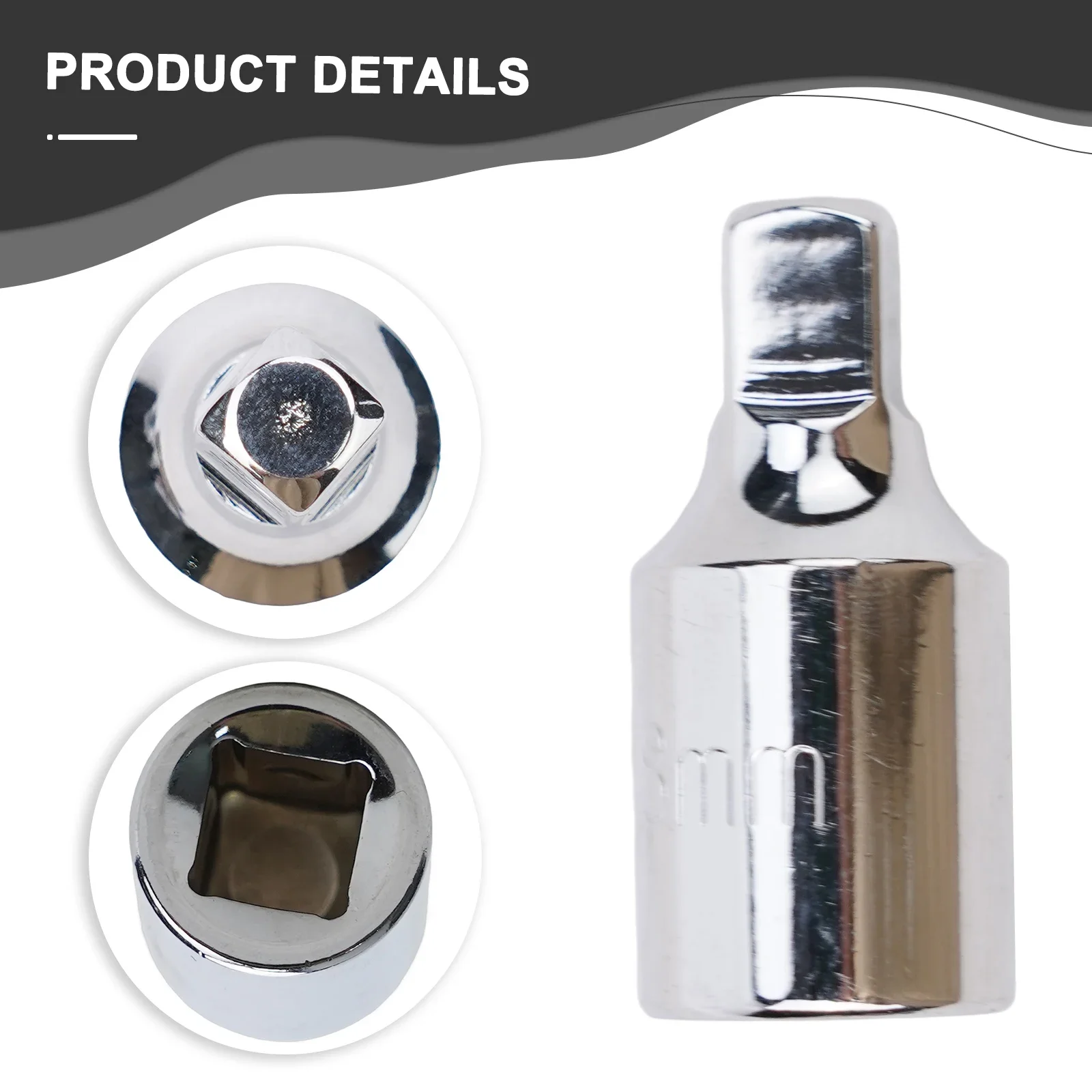 Wrench Socket Oil Sump Drain Plug Screw Socket 3/8 Silver 8mm Square Accessories Chrome Vanadium Steel For