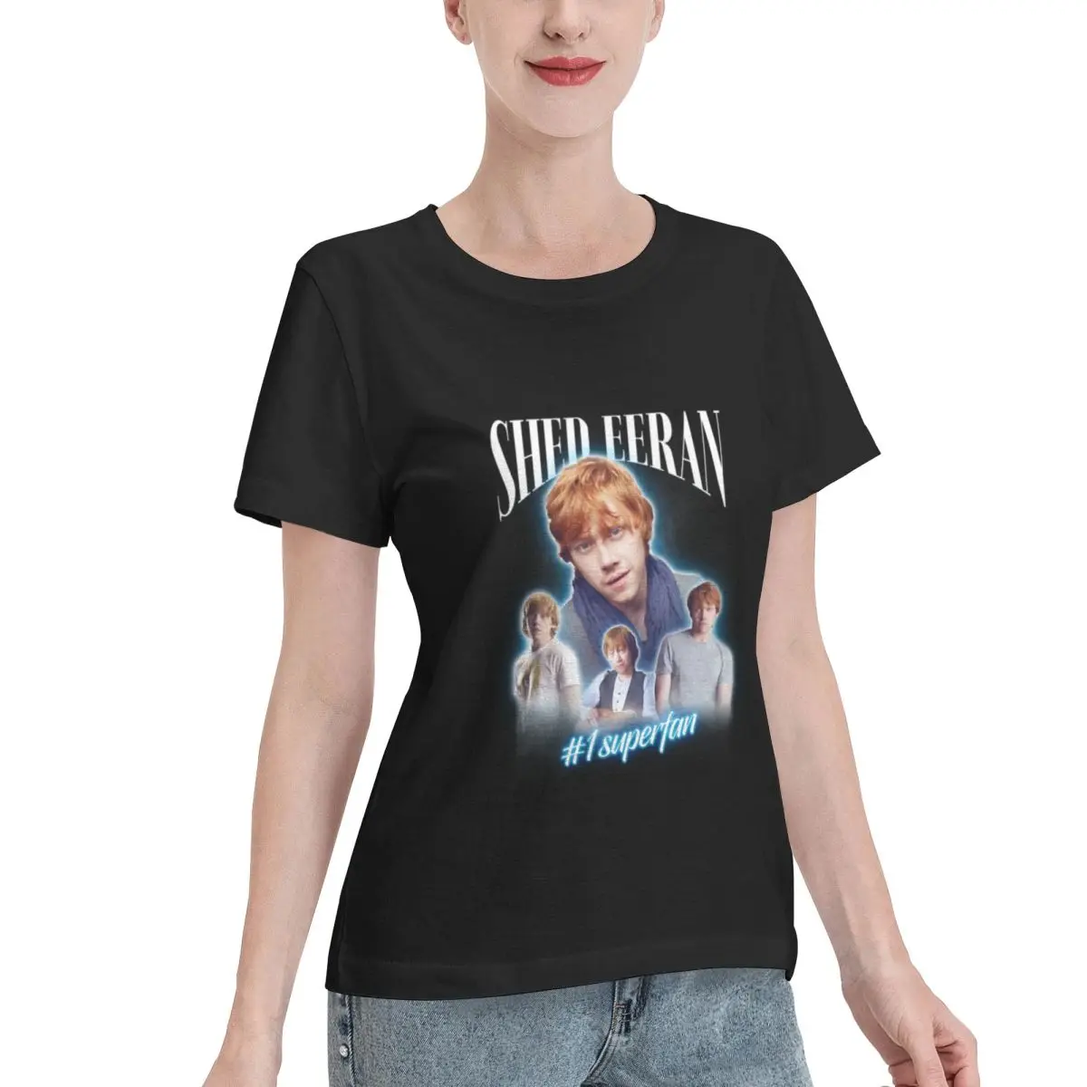 Bargain Price Rupert Grint Shed Eeran Parody Cursed Fan Collage Women's T-shirt Jogging High Quality Cotton Shirt