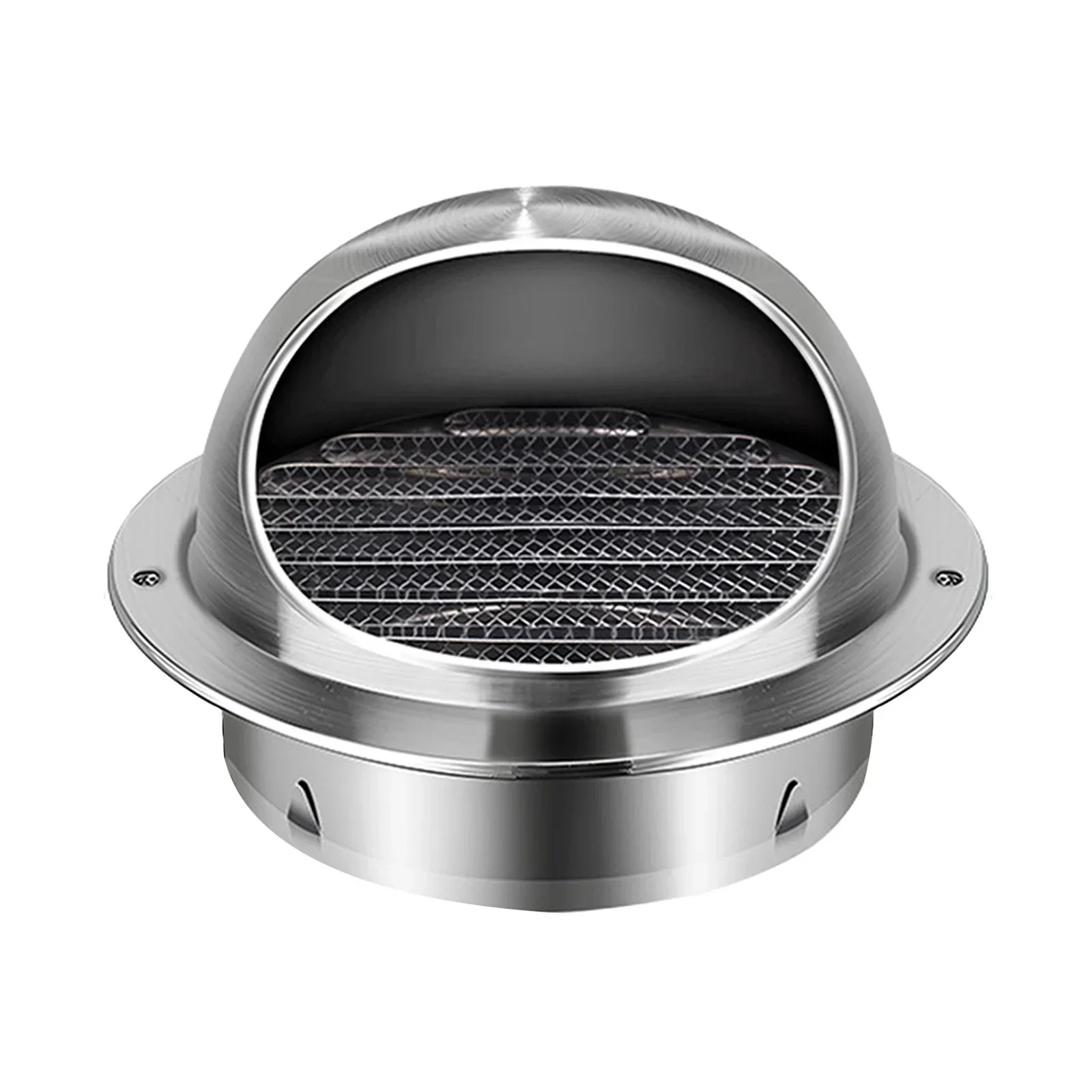 Stainless Steel Wall Vent Cover for Heating Cooling System Round Vent Cap with Pest Screens Hemispherical Hood Design