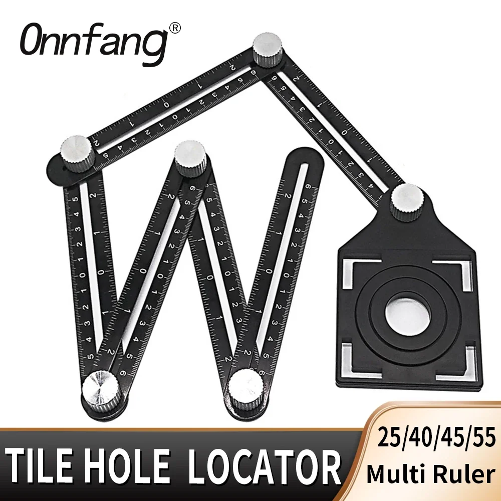 Angle Tile Hole Ruler Locator Multi Protractors Adjustable  4/6/12 slides/fold Ruler Glass Universal Angular Template Gauge