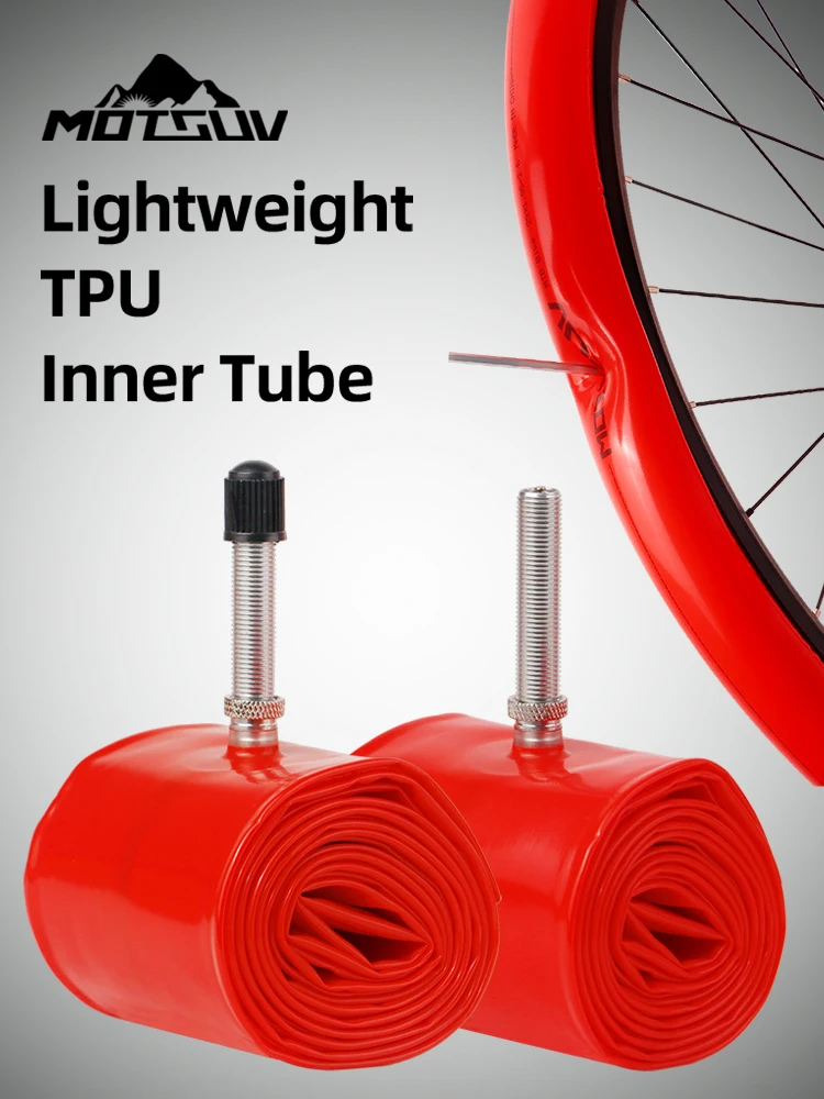 AliExpress MOTSUV Bicycle TPU Inner Tube 26"/27.5"/29" MTB Bike Aluminum Alloy American Mouth Ultra Light Puncture Resistant Tire 1.95/2.1