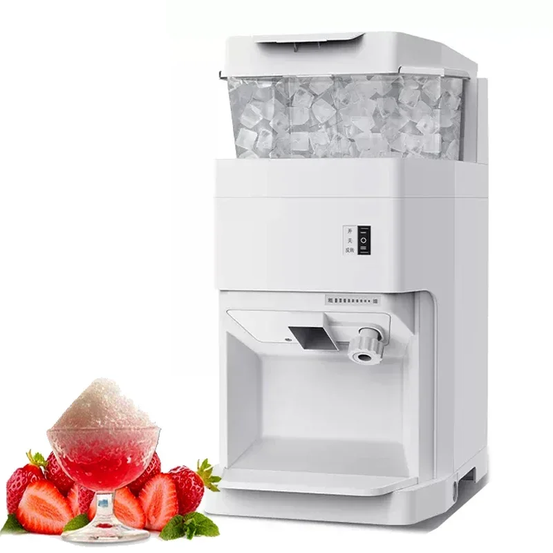 

Electric Ice Crusher 400kg/h Scraped Ice Machine Milk Tea Shop Cafeteria Seafood Market Commercial Snow Cone Machine