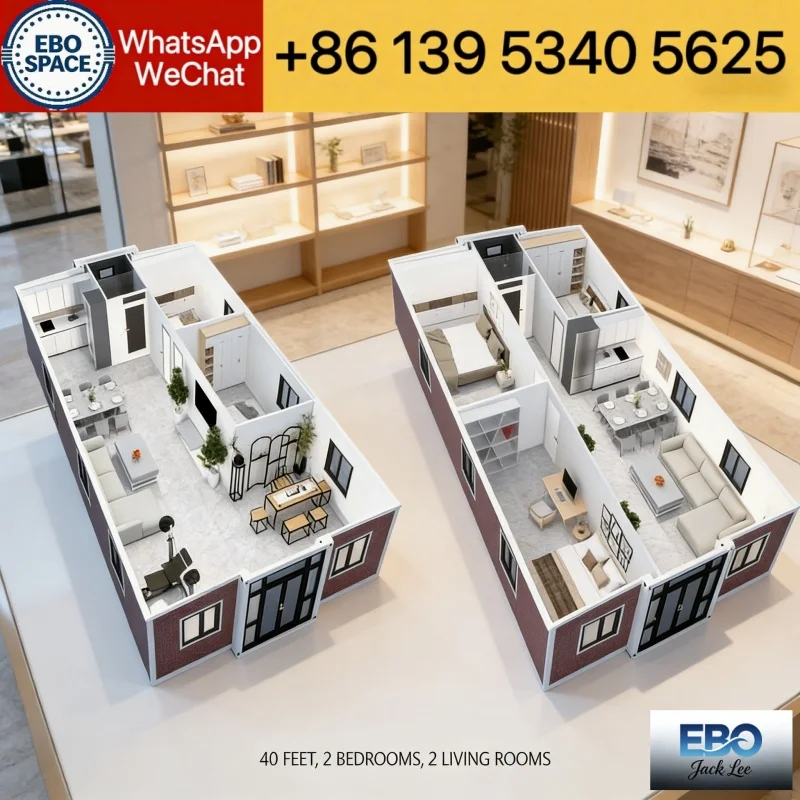 40ft Container House Expandable Box Mobile House Long Life Forest Cabin with Kitchen&Shower Mobile House