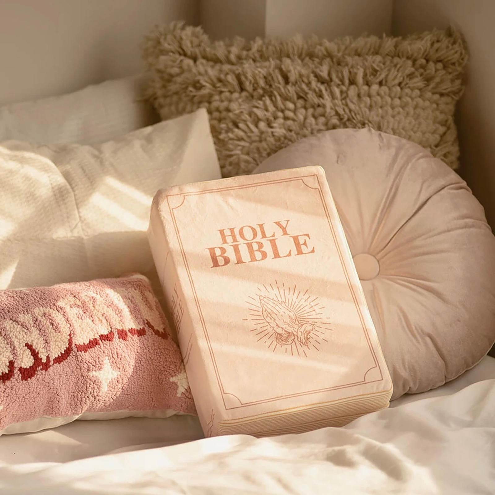 Holy Bible Pillow Book Plush Soft Plushies Book Pillow Bible Gifts for Mom Bible Toys Christian Gifts for Kids Children Women