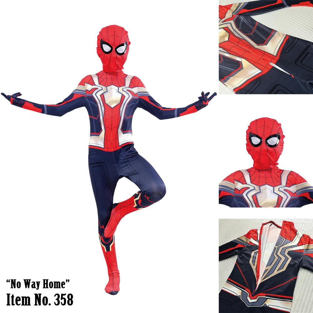 NEW Style Children Spiderman Bodysuit The Avengers Marvel's Spider Man Cosplay Costumes Spandex Jumpsuit Movie No Way Home