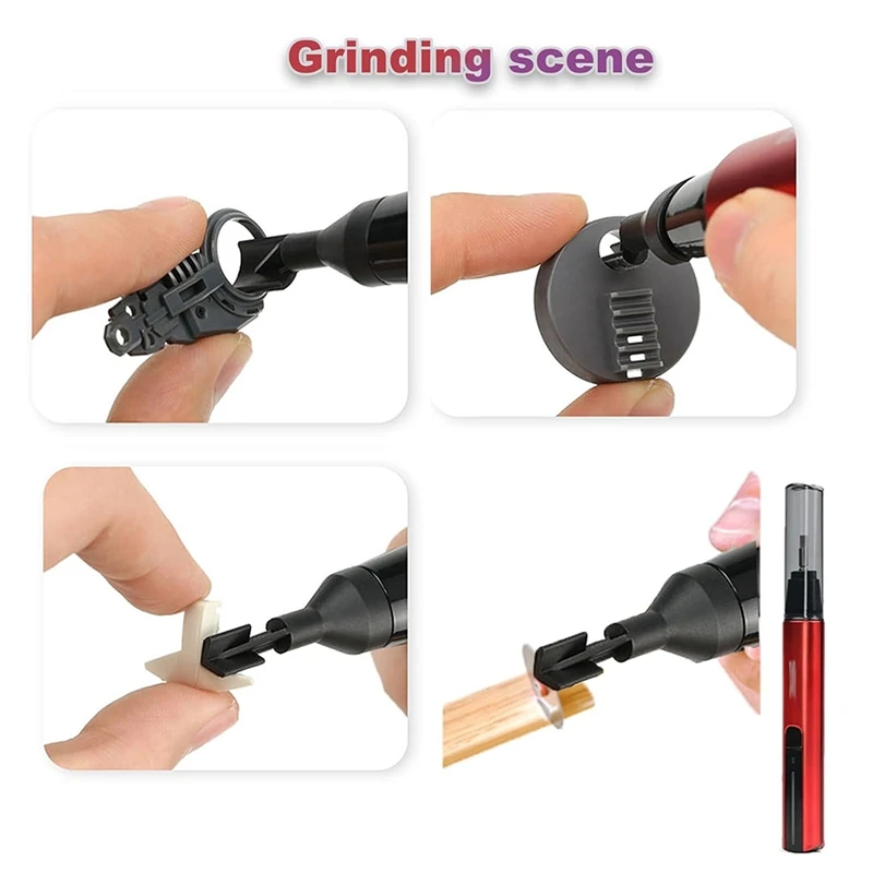 PORK-Reciprocating Electric Sander, 3-Speed Adjustable Detail Sanding Pen, 8 Sanding Heads And Self-Adhesive Sandpaper