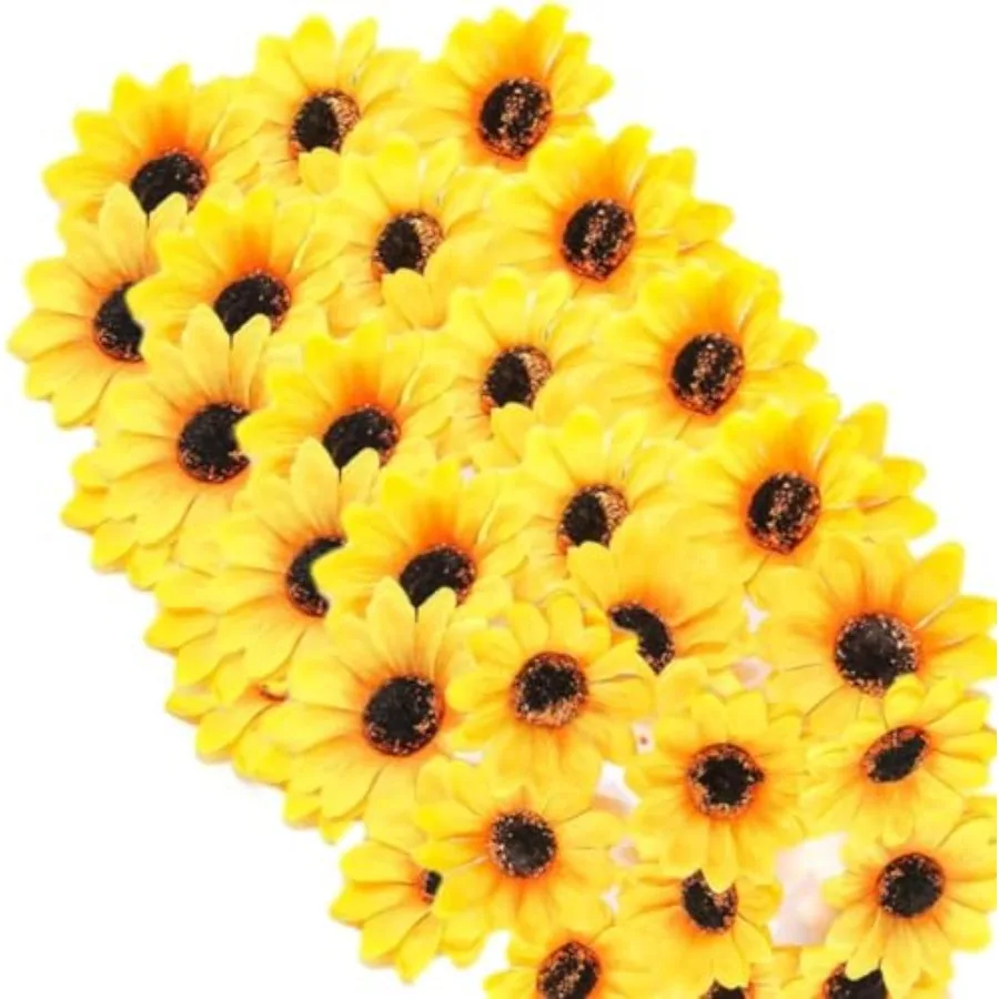 

100 шт. желтый искусственный мини-поддельный подсолнух милый цветок декоративная ткань цветы ремесло цветочные украшения для свадебного венака