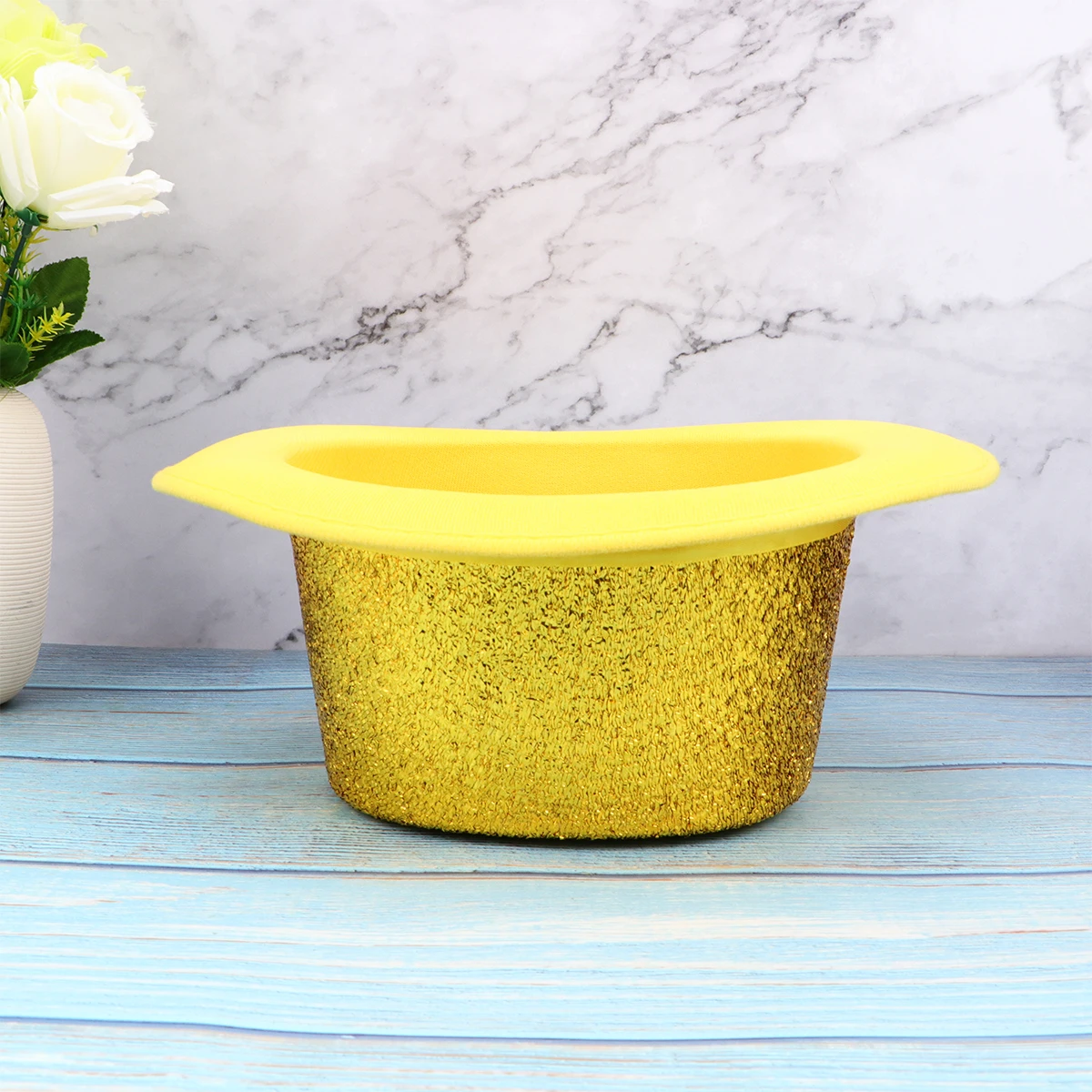 

Glitter Hat Cosplay Party Performance Hat Magician Performance Cap Creative Soft Fashion Accessory Party Costume Event Yellow
