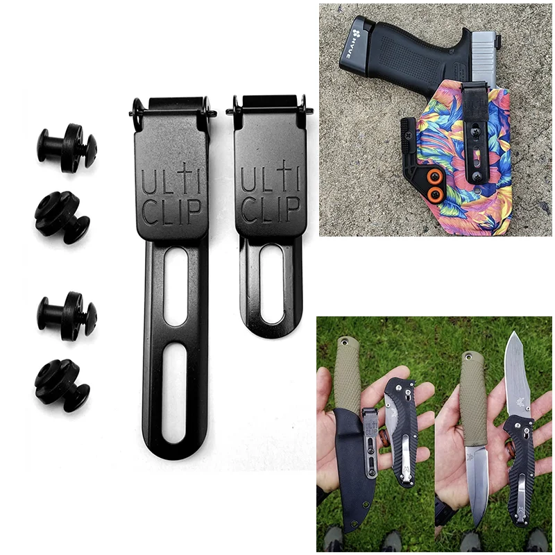 

10 Sets 2 Sizes Stainless Steel Knife Scabbard K Sheath Belt Clip Kydex Holster Waist Clamp DIY Making Accessories With Hardware