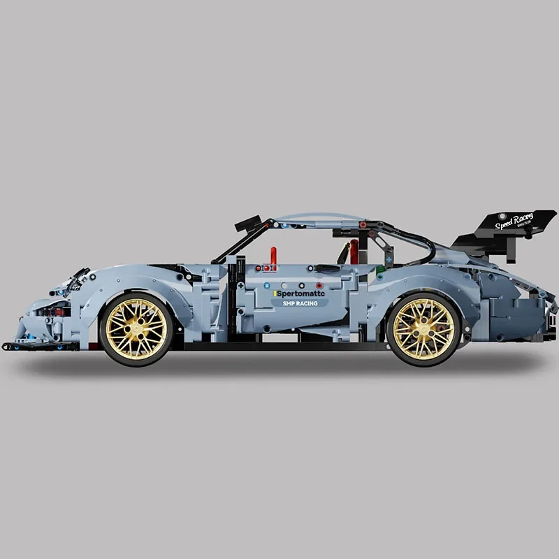 City Haze Blue 911 Compete Speed Racing Cars MOC Building Block 1:10 Famous Supercar Drift Racing Brick Boy Assembly Toys Gifts