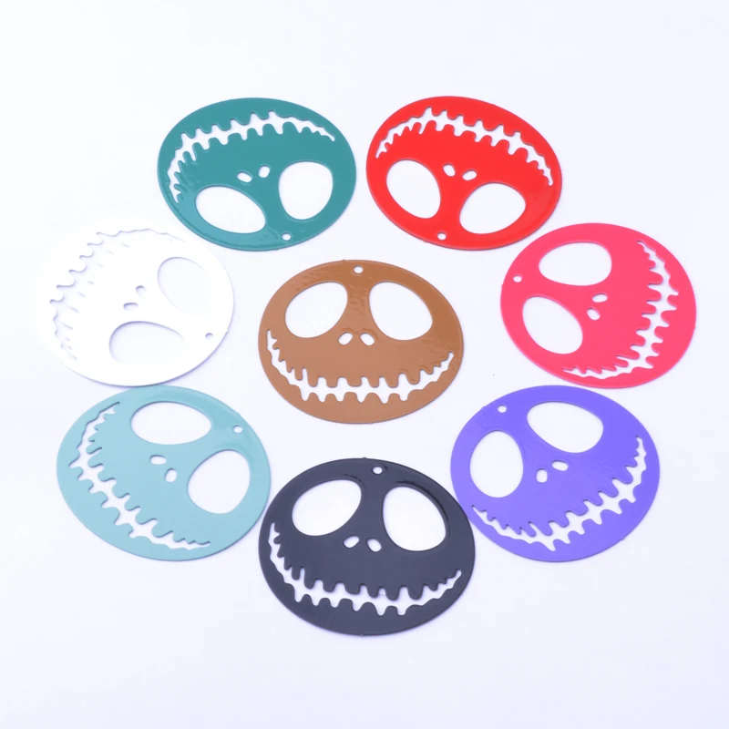 

30pcs AD3733 37*36mm Colorful Black Gold Color Halloween Charms Pendant Diy Jelwery Making