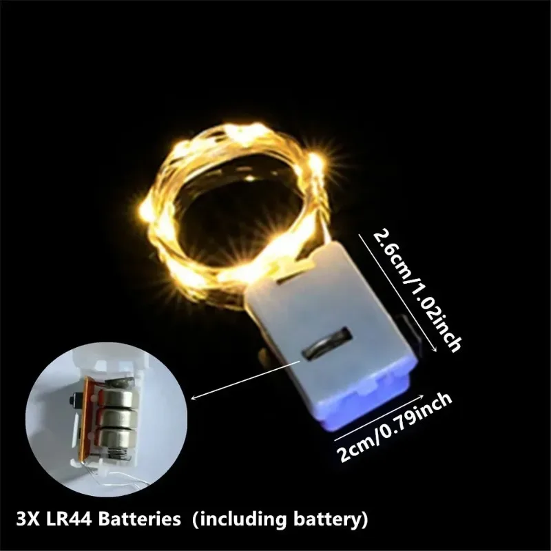 3 Modes LR44 Battery LED String Lights Copper Wire Garland Light Fairy Lights Party Decoration for Christmas Halloween Wedding