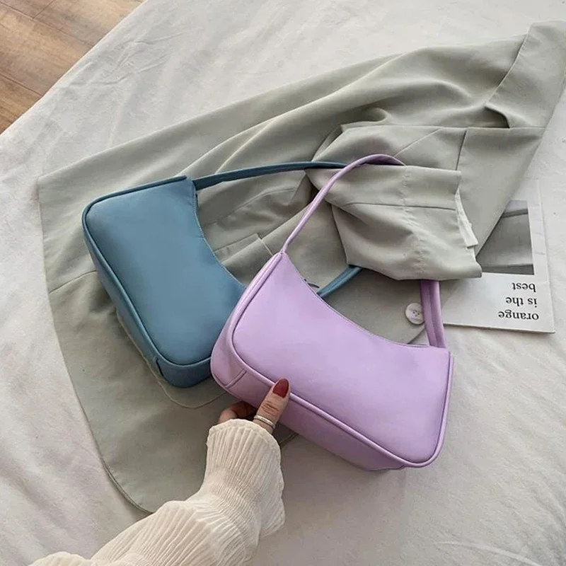 Bolsa crossbody de couro PU para mulheres, bolsas de ombro pequenas, bolsa axilar, tendência da moda