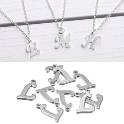 50Pcs Stainless steel English Alphabet Letters Charms Pendants A-Z For DIY Craft Pendant Necklace Jewelry Making Accessories