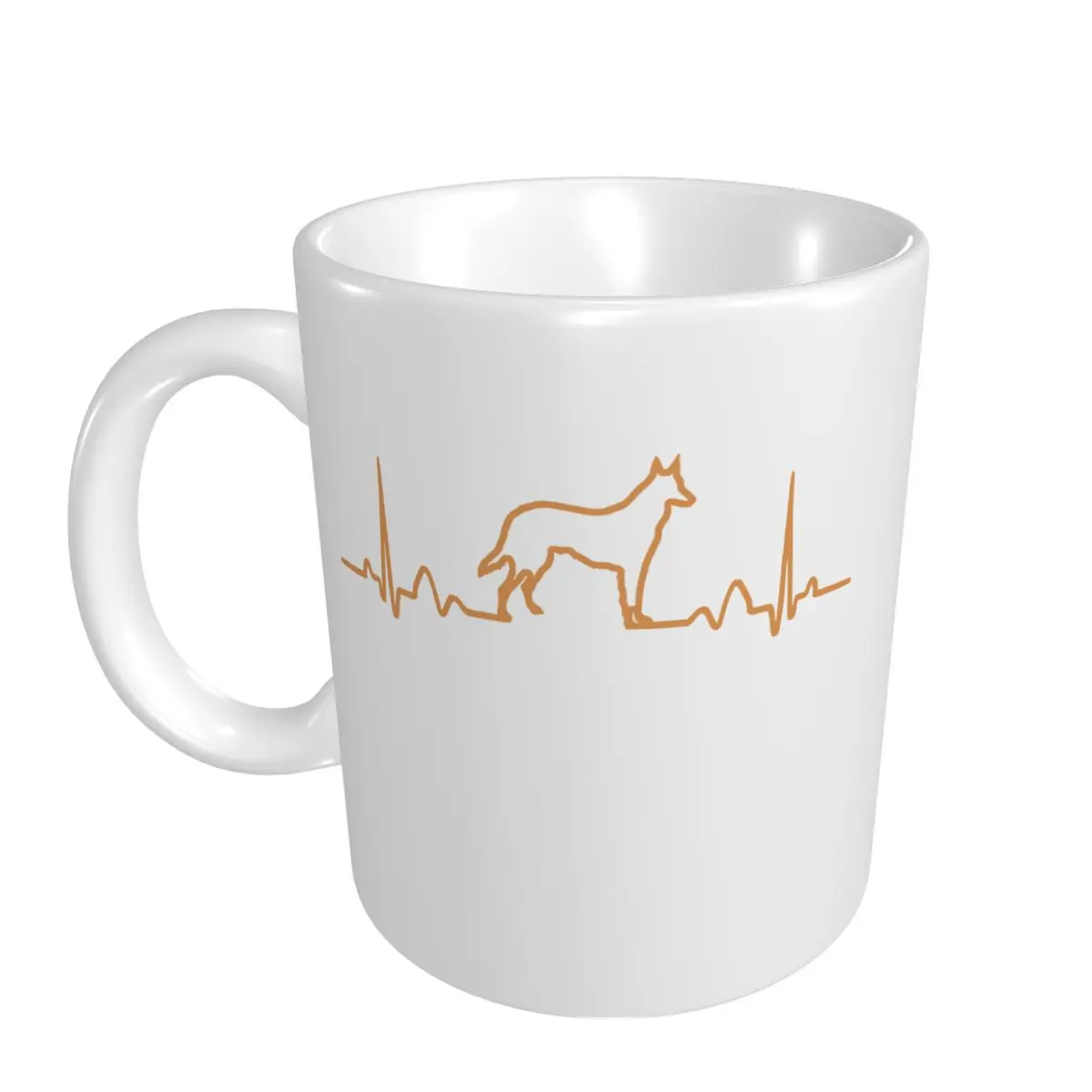 Mark Cup Mug German Shepherd Dog Heartbeat Funny Dog Gift Coffee Mugs Tea Milk Water Cup Travel Mugs For Office Home