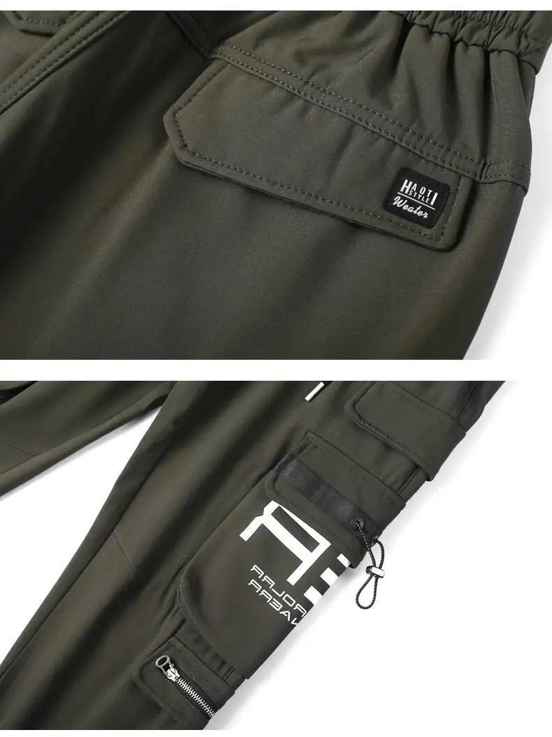 HKSH Women Tide Cargo Pants Casual Loose Trend American Pockets Safari Style Overalls High Street Foot Binding Hiking Ins HK3902