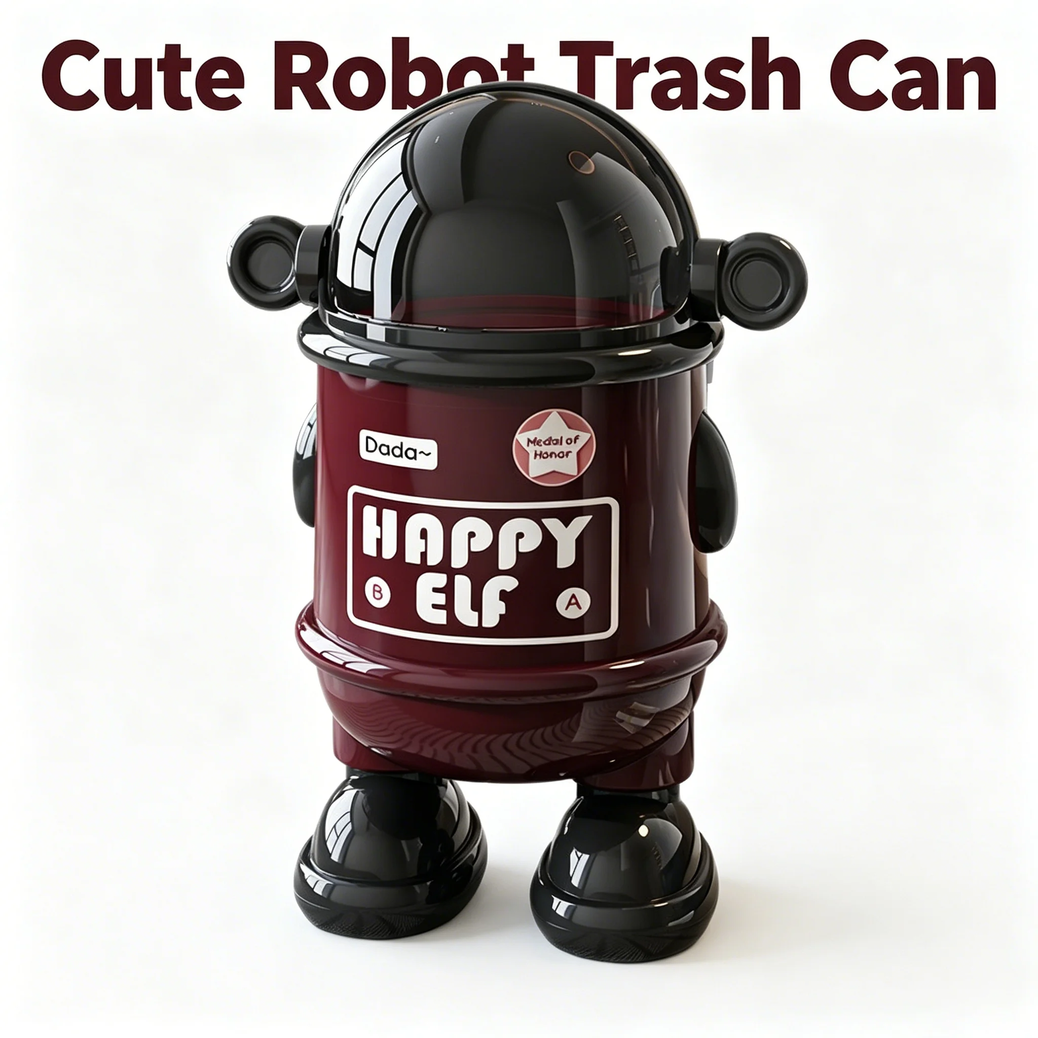 Cute Astronaut Robot With Lid, Large-capacity Dustproof Trash Can, Creative Home Decor, Living Room, Bedroom, Kitchen Waste Bask