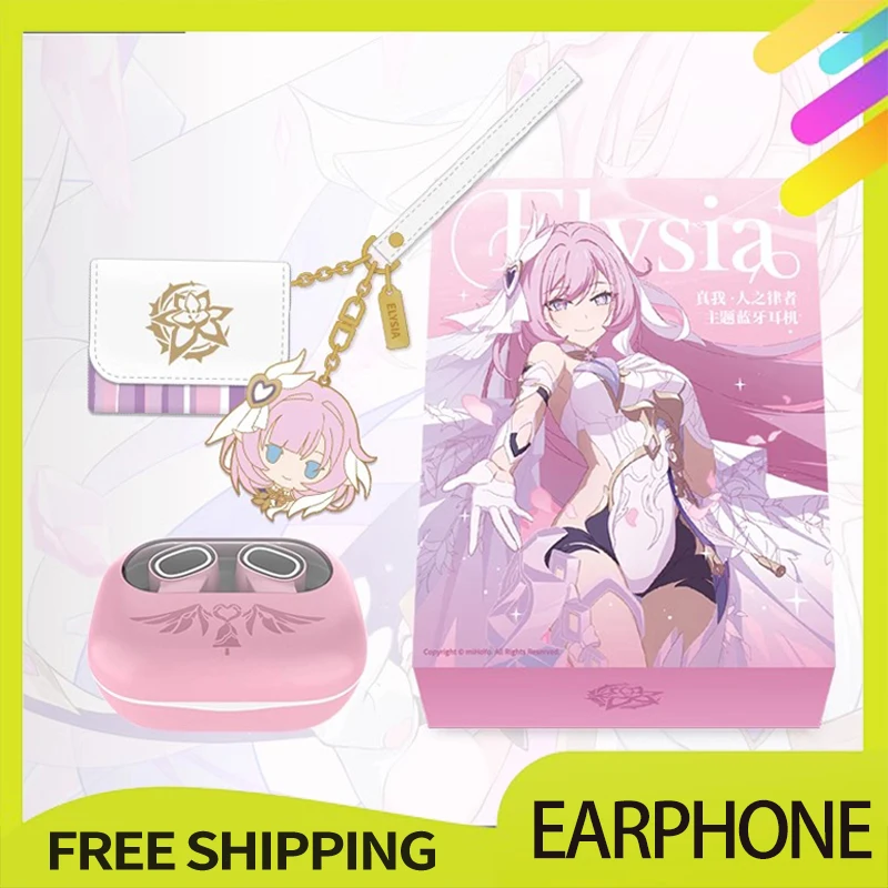 miHoYo Official Honkai Impact 3 Headset ELYSIA Bluetooth Game Anime Cosplay Collection Customized Earphones Noise Reduction Gift