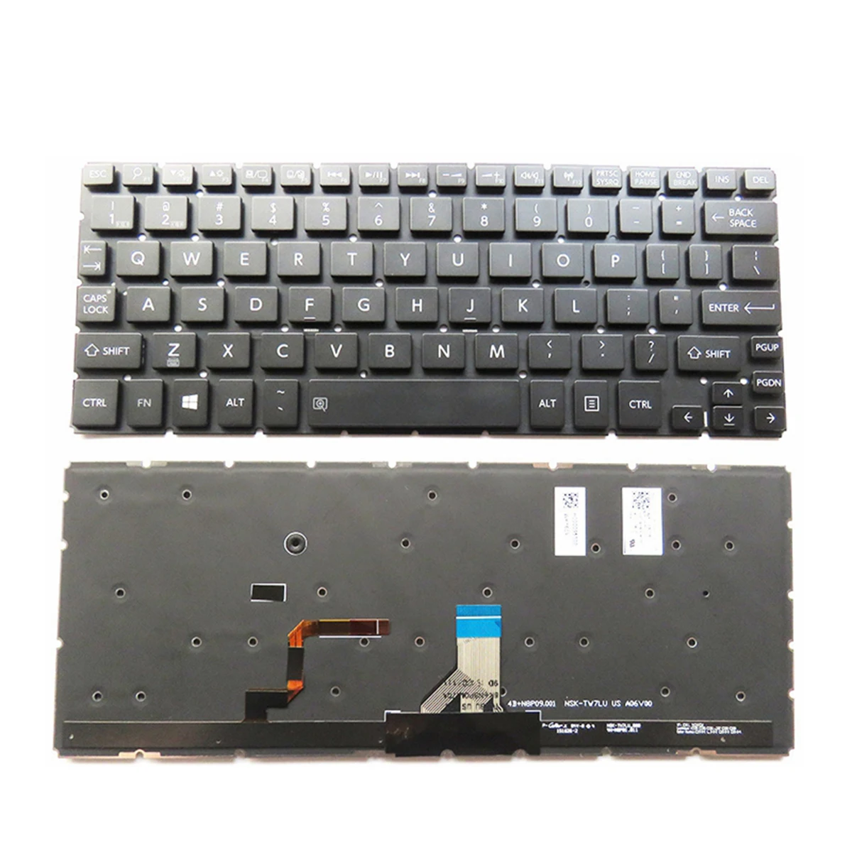 

Новинка для Toshiba L15W l15w-b p20w-c p25w-c 9Z.N8PBU.701 0KN0-DV1US13 США с подсветкой без рамки, черная клавиатура для ноутбука