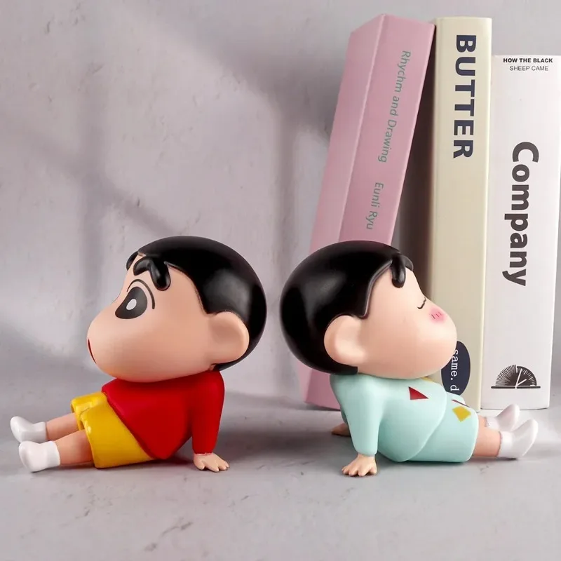 Crayon chin-chan Anime tokoh pemegang telepon Kawaii Desktop ornamen telepon mendukung Mini GK koleksi dekorasi hadiah mainan