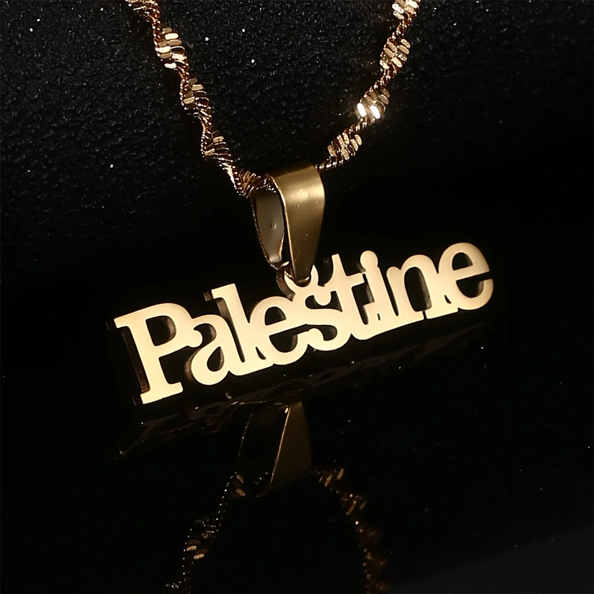 Stainless Steel Palestine Vintage Map Pendant Necklace For Men Women Arabic African view 3