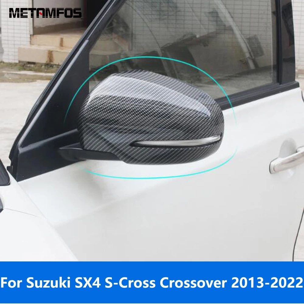 

Accessories For Suzuki SX4 S-Cross Crossover 2013-2019 2020 2021 2022 Carbon Fiber Rearview Side Mirror Cover Trim Protector