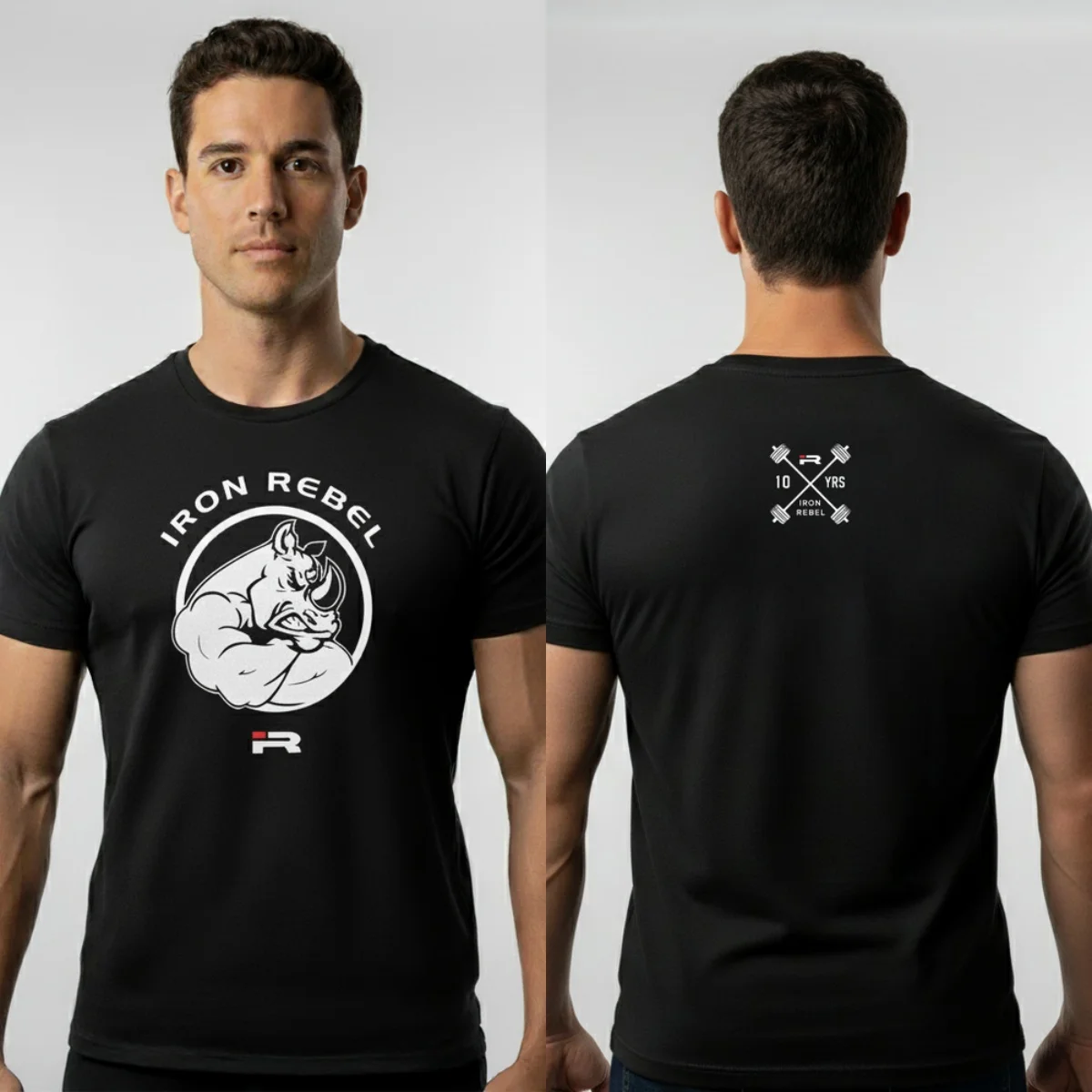 2026 Rhino Power Premium Gym T-Shirt GYM Graphic Cotton Tee Printing High-end Luxury Unisex Style Both of Men and Women