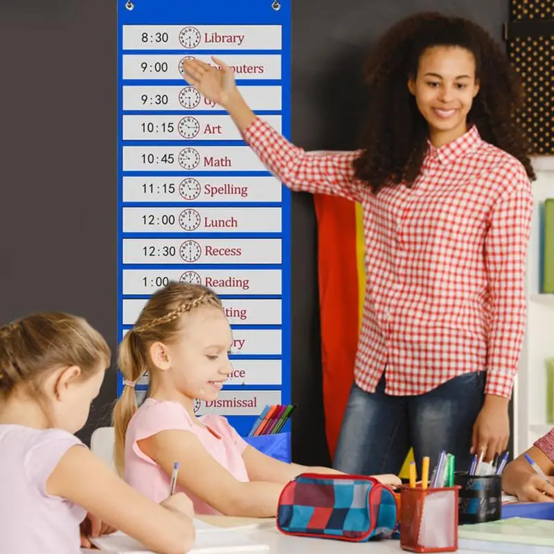 Work Study Pocket Chart School Supplies Classroom Pocket Chart Schedule Education Schedule Card For Classroom School Home Office