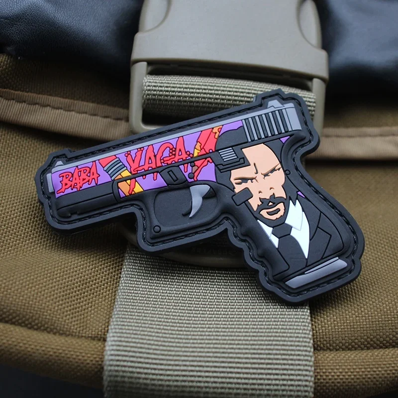 High-Quality PVC Military Fanatic Series Pencil Grocope Soft Rubber Morale Armband Backpack with Hook Loop Patch
