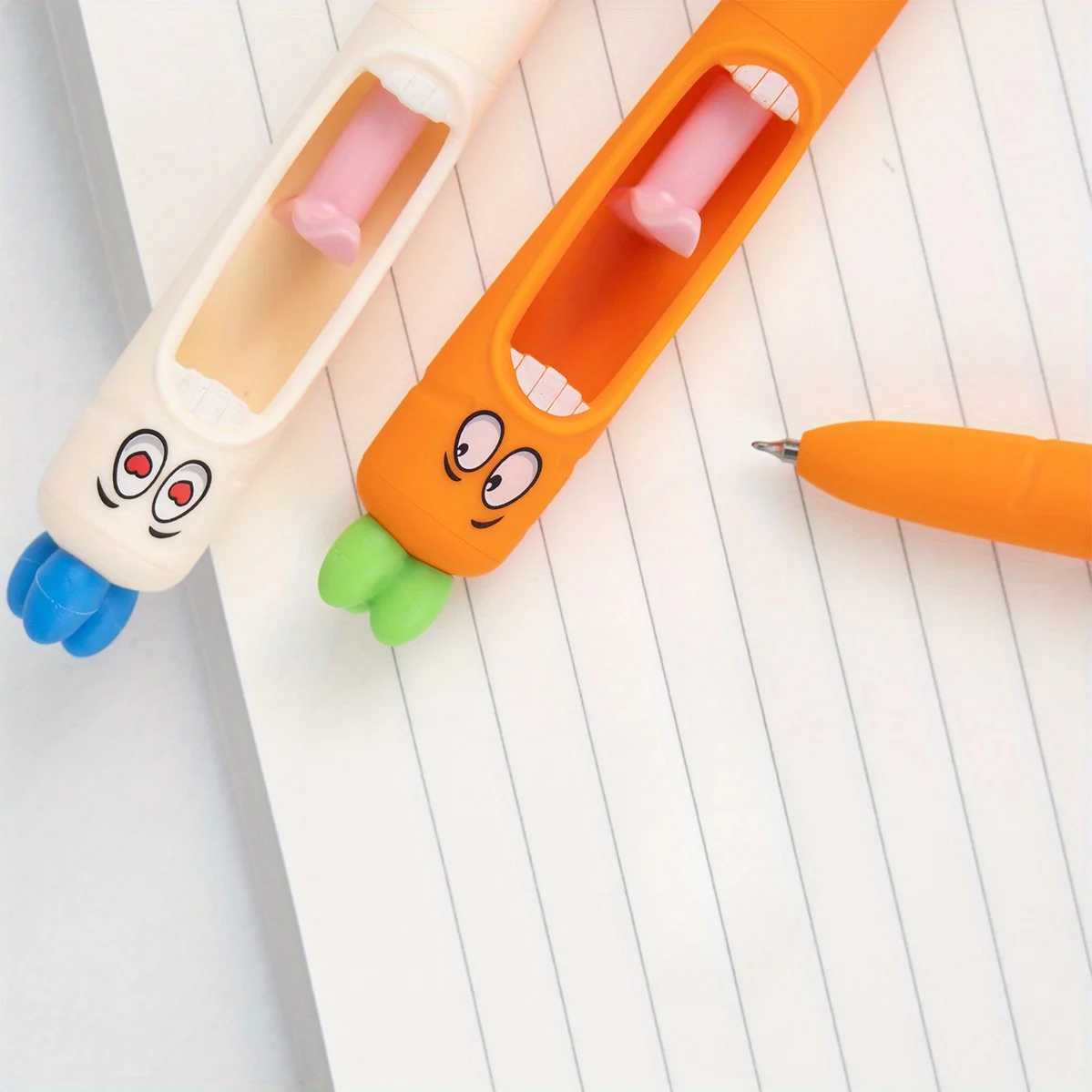 4 قطعة/صندوق الخضار والجزر هلام القلم القرطاسية الكرتون لطيف التعبير الإبداعية مدرسة مكتب هدية لوازم جميل القلم Kawaii