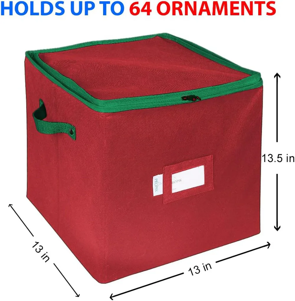 กล่องใส่ของตกแต่งวันคริสต์มาส64ชิ้นกล่องการตกแต่งบ้านเก็บของทนทานสำหรับลูกโป่งแฟนซีกล่องเก็บสินค้า