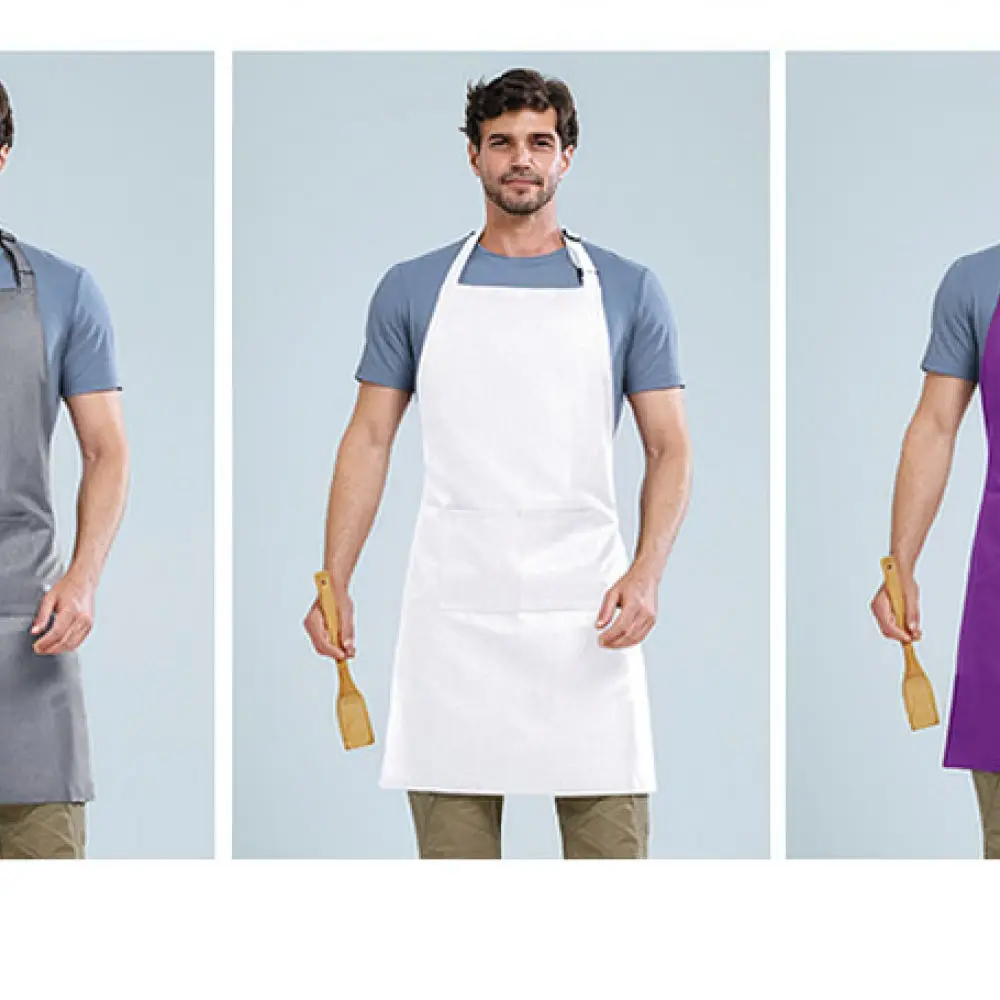 Polyester Chef Apron Adjustable Neck Strap For Restaurant Cafe Waiter Uniform Professional Kitchen Bib Durable Cleaning Gear