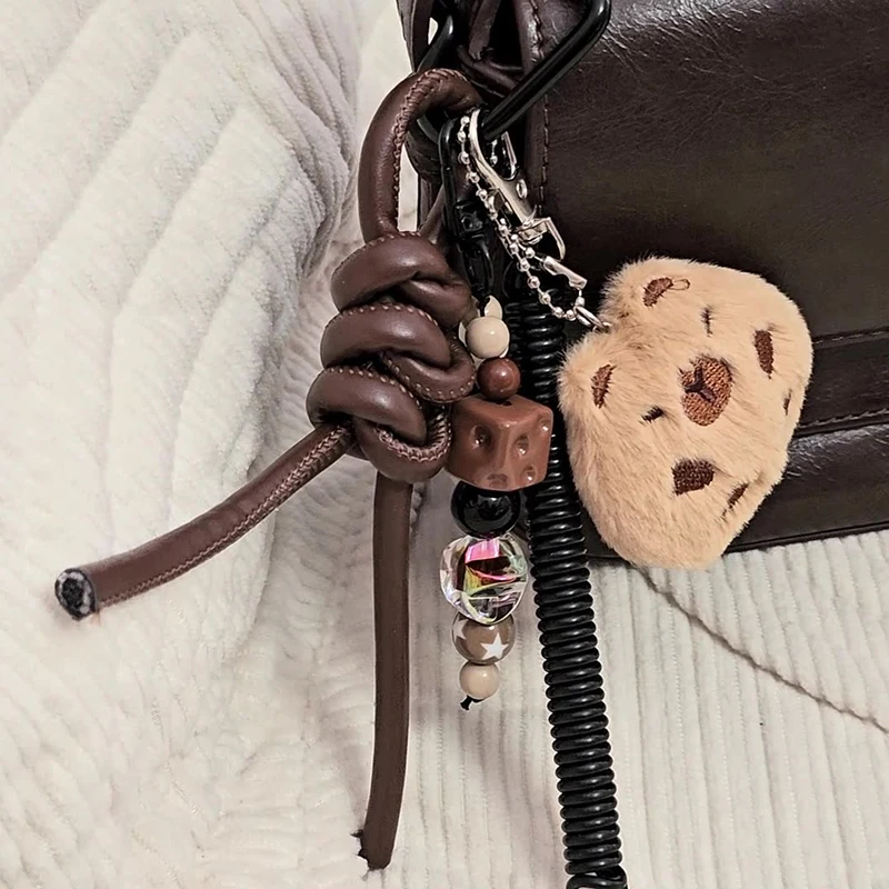 Vintage Brown Autumn And Winter Capybara Plush Keychain Braided Lanyard For Mobile Phone Bags Keychains Mens Womens Pendants