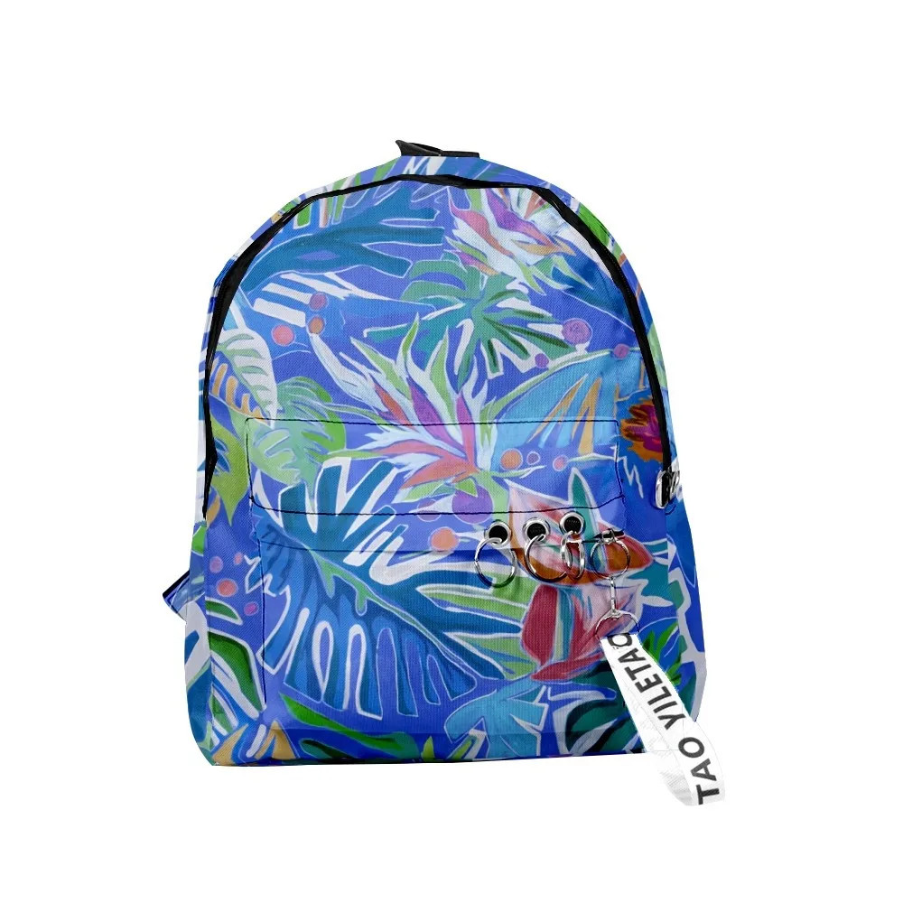 

Hip Hop Youthful Creative Maple Leaf School Bags Notebook Backpacks 3D Print Oxford Waterproof Key Chain Small Travel Bags