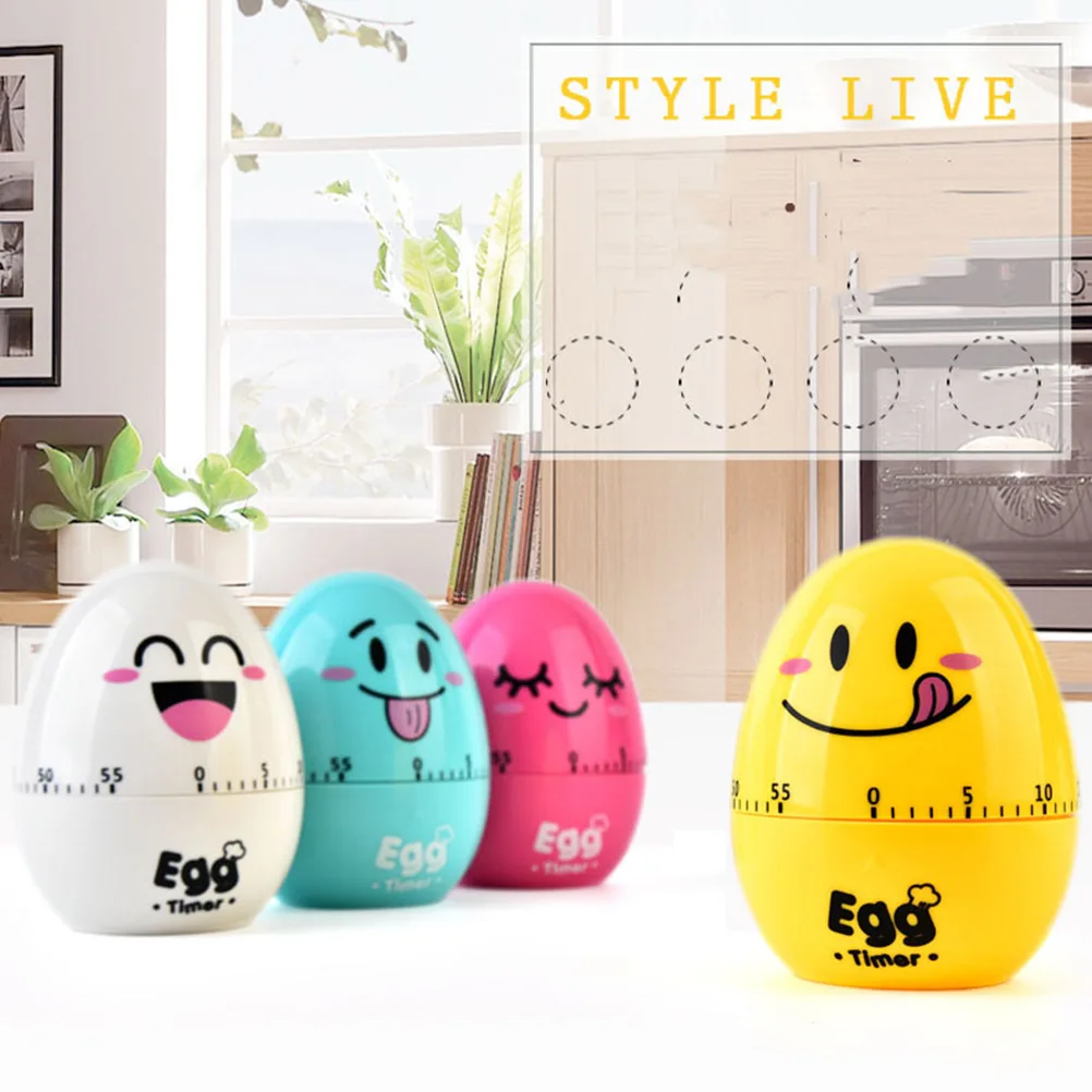 

1 pc Egg Shape Mechanical Countdown Timer Sky-Blue Rotate Kitchen Cook Timer For Baking Cooking Eggs Pancakes Cakes