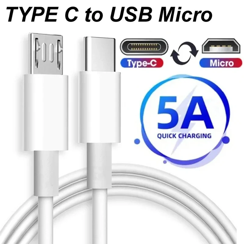 Кабель для быстрой зарядки и передачи данных, 5 А, USB C-Micro USB