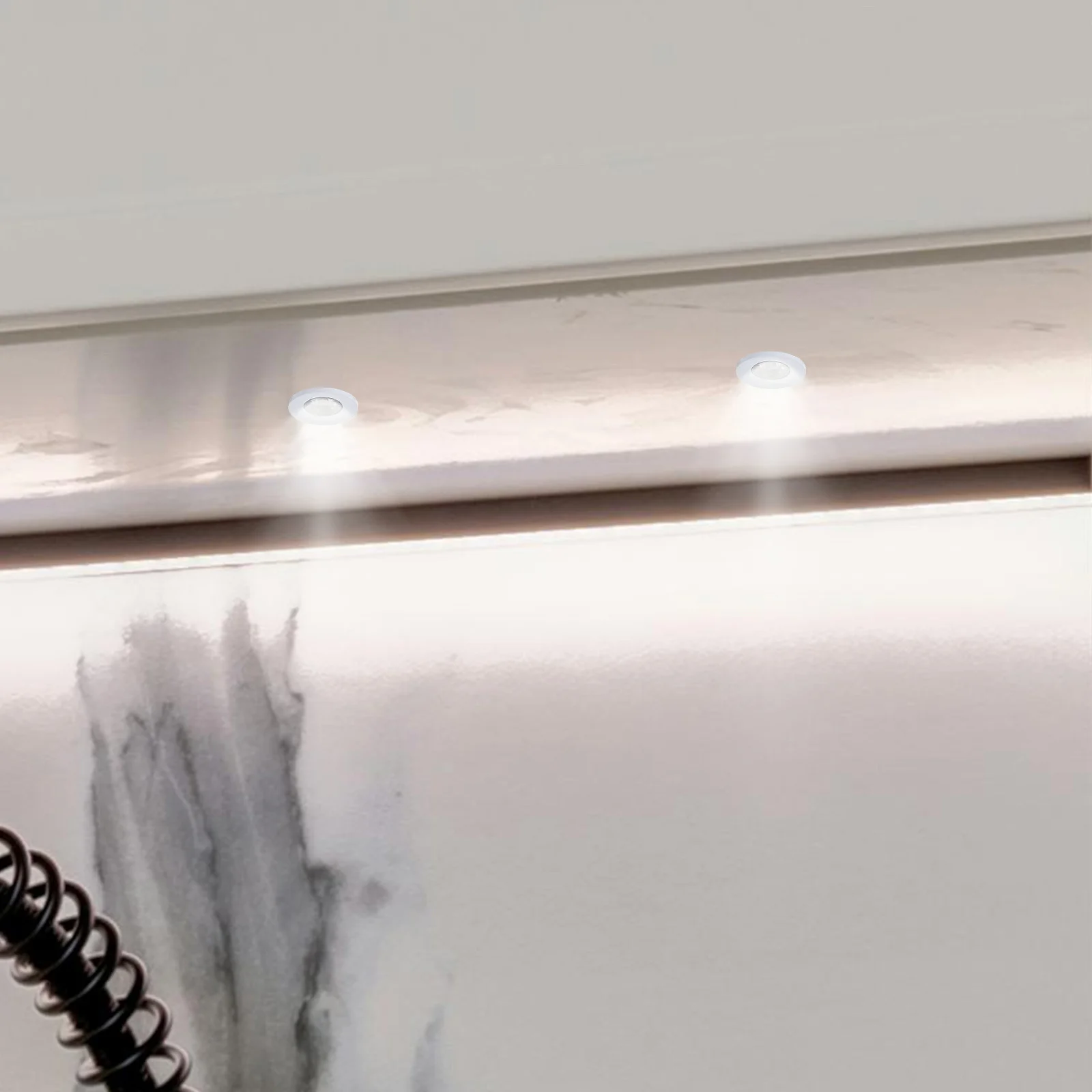 Mini luz de mostrador, foco de pantalla Led compacto, lámpara empotrada de pozo para vitrina, gabinete, iluminación cálida de bajo consumo