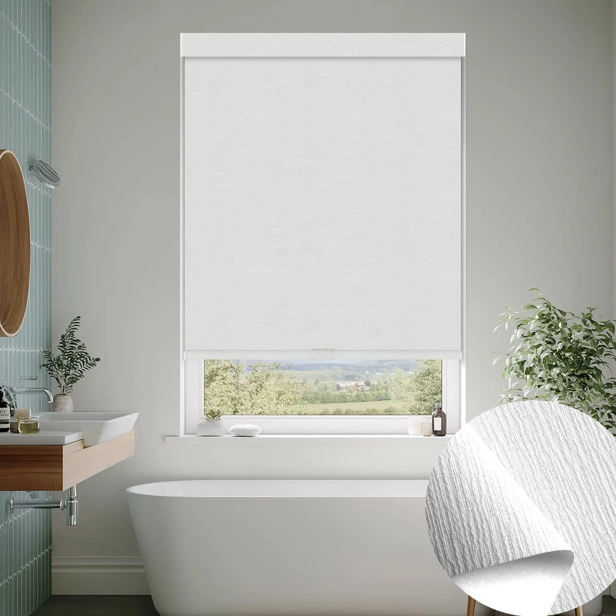 New Design Square 100%Polyester Blackout Easy Install Free Stop Spring Control Roller Blinds For Bedroom