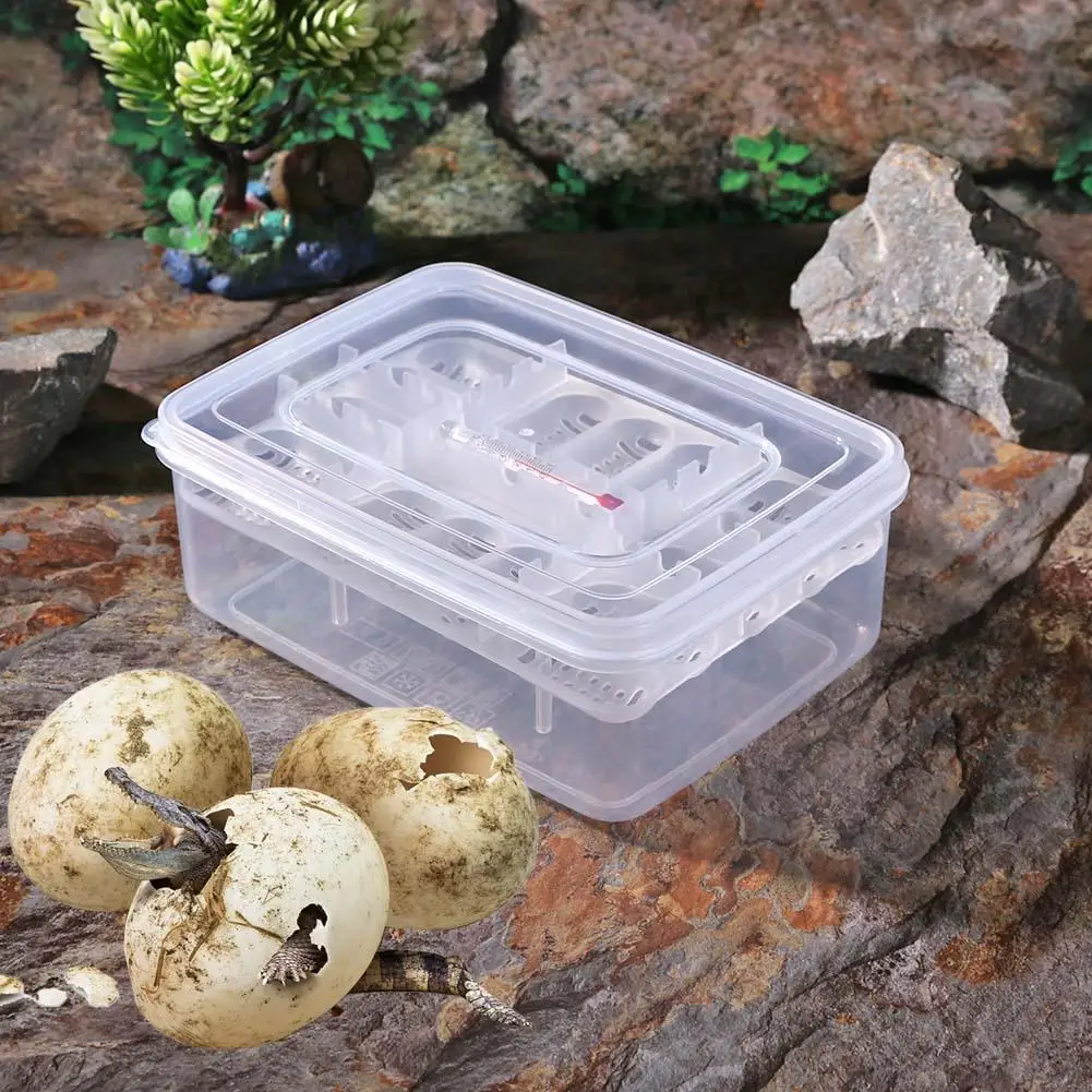 Plastic Reptiles Egg Incubator Tray Lizard Snake Eggs Hatcher Box Case 16 Grids