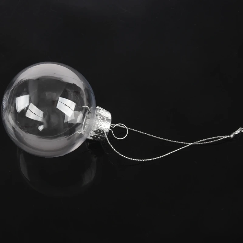 Clear DIY Baubles Shatterproof Seamless Plastic XMAS Ball Home Tree Decor Gift - 60Mm QTY:8