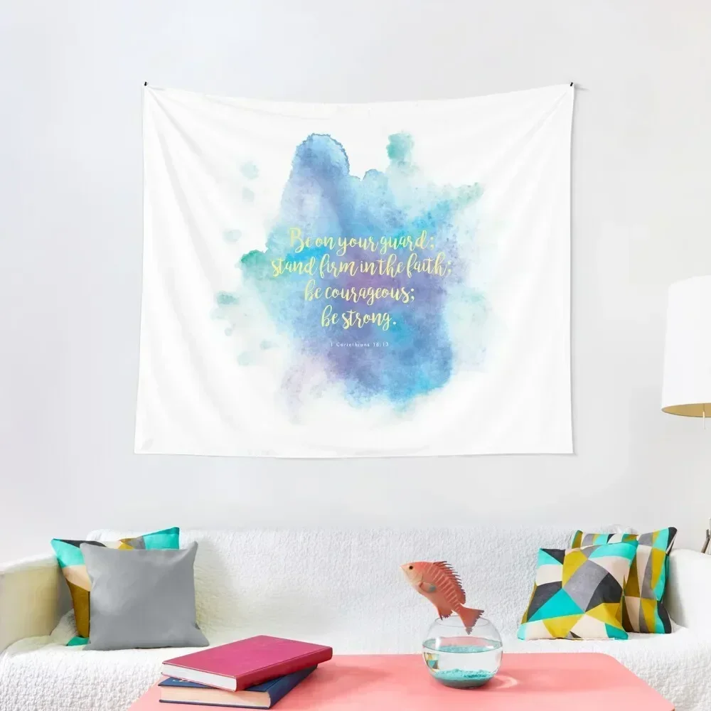 Inspiring Bible Verse- Be Courageous Tapestry Bed Room Decoration Home Supplies Outdoor Decoration Custom Tapestry