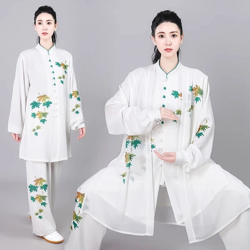 Tai Chi Uniform Wushu Kung Fu Clothing Adults Martial Arts Wing Chun Training Performance Clothing Long Sleeved Exercise Suit