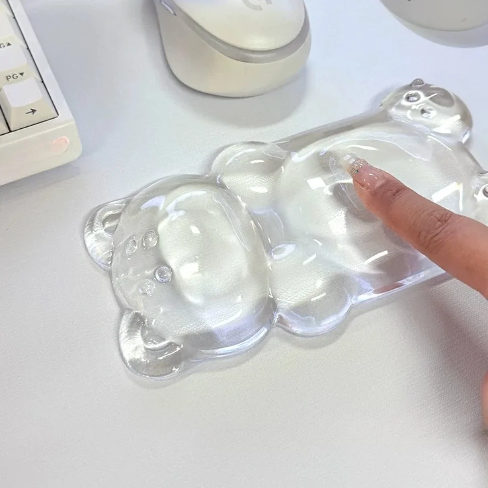 

Custom Cute Mouse Wrist Rest Silicone Transparent Desk Setup Keyboard Hand Support Bear Mechanical Keyboard Accessories Gift