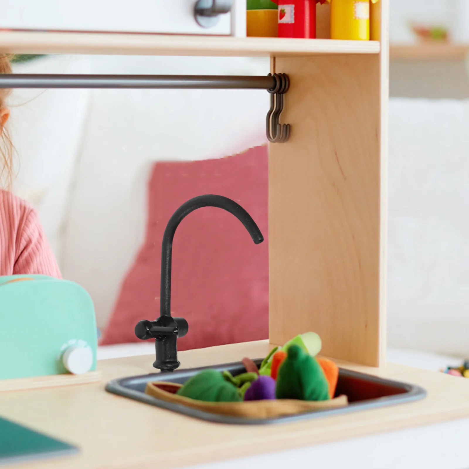 

5pcs Miniature Bathroom Tap: 1:12 Scale Metal Faucet For Dollhouse Kitchen Bathroom Realistic Craft Accessory Simulation Set