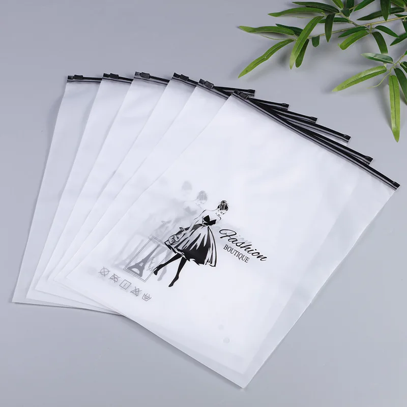 Customized product、Degradable Custom Printing Plastic Frosted Zipper Bag Clothing Storage bag Packaging Plastic Ziplock Bag