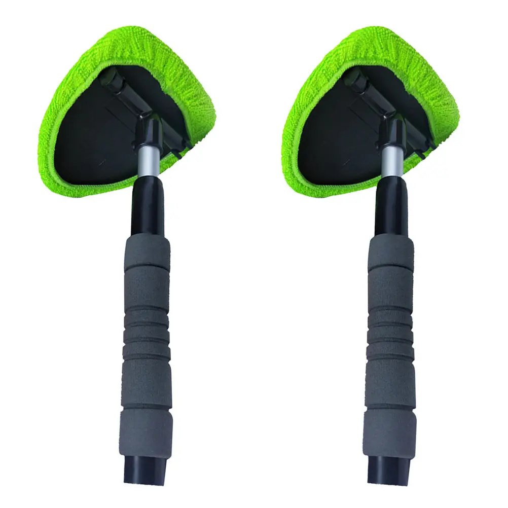

2Pcs Glass Cleaning Brush Windshield Cleaning Tool for Car Window Long Handle Reach Hard to Access Areas Microfiber Head 180