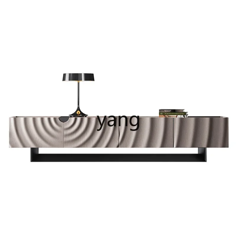 LTT light luxury TV cabinet villa whole house with natural marble TV cabinet coffee table combination